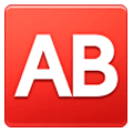 🆎 Emoji Großbuchstaben AB in rotem Quadrat Samsung One UI 1.0.