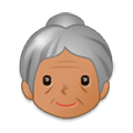 👵🏽 Emoji ältere Frau: mittlere Hautfarbe Samsung One UI 1.0.