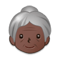 👵🏿 Emoji Anciana: Tono De Piel Oscuro en Samsung One UI 1.0.