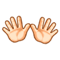 👐🏻 Emoji Mãos Abertas: Pele Clara na Samsung One UI 1.0.