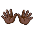 Emoji 👐🏿 Mani Aperte: Carnagione Scura su Samsung One UI 1.0.