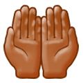 🤲🏾 Emoji Handflächen nach oben: mitteldunkle Hautfarbe Samsung One UI 1.0.