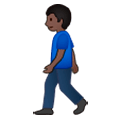 🚶🏿 Emoji Pessoa Andando: Pele Escura na Samsung One UI 1.0.