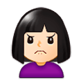 🙍🏻 Emoji missmutige Person: helle Hautfarbe Samsung One UI 1.0.