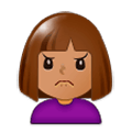 🙍🏽 Emoji missmutige Person: mittlere Hautfarbe Samsung One UI 1.0.