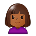 🙍🏾 Emoji Franzindo A Sobrancelha: Pele Morena Escura na Samsung One UI 1.0.