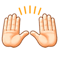 Emoji 🙌🏻 Mani Alzate: Carnagione Chiara su Samsung One UI 1.0.