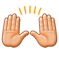 🙌🏼 Emoji zwei erhobene Handflächen: mittelhelle Hautfarbe Samsung One UI 1.0.