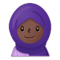 🧕🏿 Emoji Mujer Con Hiyab: Tono De Piel Oscuro en Samsung One UI 1.0.
