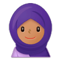 🧕🏽 Emoji Mujer Con Hiyab: Tono De Piel Medio en Samsung One UI 1.0.