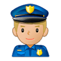 Emoji 👮🏼 Agente Di Polizia: Carnagione Abbastanza Chiara su Samsung One UI 1.0.