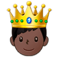 🤴🏿 Emoji Príncipe: Tono De Piel Oscuro en Samsung One UI 1.0.
