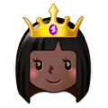 👸🏿 Emoji Princesa: Tono De Piel Oscuro en Samsung One UI 1.0.
