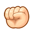 ✊🏻 Emoji erhobene Faust: helle Hautfarbe Samsung One UI 1.0.