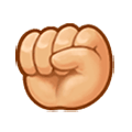 ✊🏼 Emoji Puño En Alto: Tono De Piel Claro Medio en Samsung One UI 1.0.