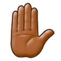 ✋🏾 Emoji Mano Levantada: Tono De Piel Oscuro Medio en Samsung One UI 1.0.