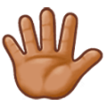 🖐🏽 Emoji Hand mit gespreizten Fingern: mittlere Hautfarbe Samsung One UI 1.0.