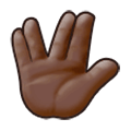Emoji 🖖🏿 Saluto Vulcaniano: Carnagione Scura su Samsung One UI 1.0.