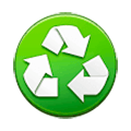 Emoji ♼ Simbolo di riciclaggio della carta su Samsung One UI 1.0.