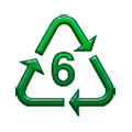 ♸ Emoji Símbolo de reciclaje para plástico tipo- 6 en Samsung One UI 1.0.