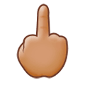 Emoji 🖕🏽 Dito Medio: Carnagione Olivastra su Samsung One UI 1.0.