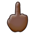 Emoji 🖕🏿 Dito Medio: Carnagione Scura su Samsung One UI 1.0.