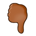 🖓🏾 Emoji Daumen runter Geste: mitteldunkle Hautfarbe Samsung One UI 1.0.