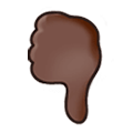 🖓🏿 Emoji Daumen runter Geste: dunkle Hautfarbe Samsung One UI 1.0.