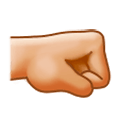 🤜🏼 Emoji Puño Hacia La Derecha: Tono De Piel Claro Medio en Samsung One UI 1.0.