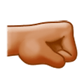 🤜🏽 Emoji Puño Hacia La Derecha: Tono De Piel Medio en Samsung One UI 1.0.