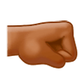 🤜🏾 Emoji Puño Hacia La Derecha: Tono De Piel Oscuro Medio en Samsung One UI 1.0.