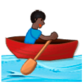 🚣🏿 Emoji Person im Ruderboot: dunkle Hautfarbe Samsung One UI 1.0.