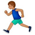 🏃🏽 Emoji Persona Corriendo: Tono De Piel Medio en Samsung One UI 1.0.