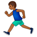 🏃🏾 Emoji Persona Corriendo: Tono De Piel Oscuro Medio en Samsung One UI 1.0.
