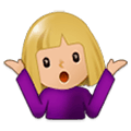 🤷🏼 Emoji schulterzuckende Person: mittelhelle Hautfarbe Samsung One UI 1.0.