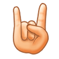 🤘🏻 Emoji Mano Haciendo El Signo De Cuernos: Tono De Piel Claro en Samsung One UI 1.0.