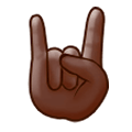 🤘🏿 Emoji Mano Haciendo El Signo De Cuernos: Tono De Piel Oscuro en Samsung One UI 1.0.