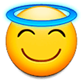 Emoji 😇 Faccina Con Sorriso E Aureola su Samsung One UI 1.0.