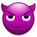 😈 Emoji Rosto Sorridente Com Chifres na Samsung One UI 1.0.