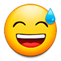 Emoji 😅 Faccina Con Un Gran Sorriso E Goccia Di Sudore su Samsung One UI 1.0.