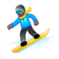 Emoji 🏂🏿 Persona Sullo Snowboard: Carnagione Scura su Samsung One UI 1.0.