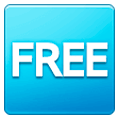 🆓 Emoji Wort „Free“ in blauem Quadrat Samsung One UI 1.0.