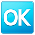 🆗 Emoji Großbuchstaben OK in blauem Quadrat Samsung One UI 1.0.