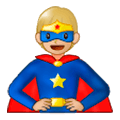 Émoji 🦸🏼 Super-héros : Peau Moyennement Claire sur Samsung One UI 1.0.