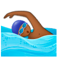 🏊🏾 Emoji Persona Nadando: Tono De Piel Oscuro Medio en Samsung One UI 1.0.