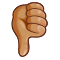 👎🏽 Emoji Daumen runter: mittlere Hautfarbe Samsung One UI 1.0.