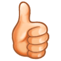 👍🏻 Emoji Daumen hoch: helle Hautfarbe Samsung One UI 1.0.