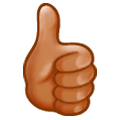 👍🏽 Emoji Daumen hoch: mittlere Hautfarbe Samsung One UI 1.0.
