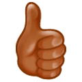 Emoji 👍🏾 Pollice In Su: Carnagione Abbastanza Scura su Samsung One UI 1.0.