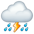 ⛈️ Emoji Nube Con Rayo Y Lluvia en Samsung One UI 1.0.